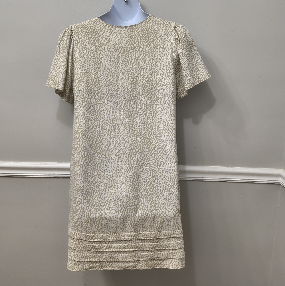 Nicole Miller Original Women's Linen Blend Casual Dress Beige White XL Preppy - Picture 6 of 12